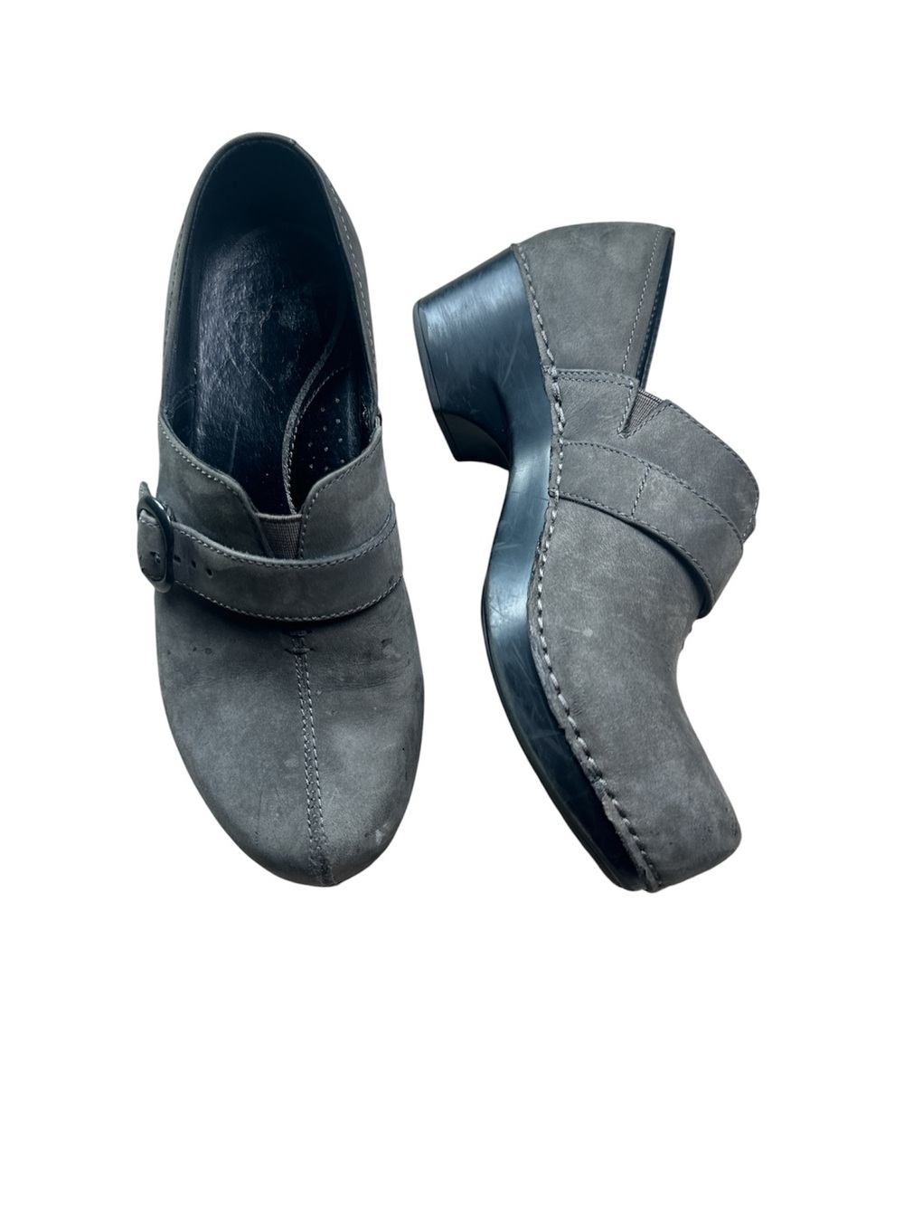Dansko Gray Suede Slip-On Clogs with Buckle size 36 USA 5.5